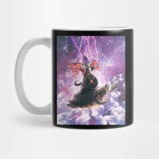 Lazer Warrior Space Cat Riding Turtle With Pizza Mug